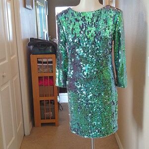 BNWT Zach London Sea green sequin dress size small/ medium